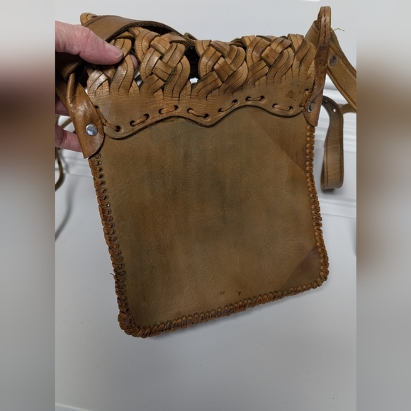 Woven Tan Crossbody Bag - Picture 9 of 9